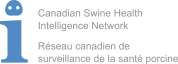CSHIN logo featuring a stylized letter i with a swine snout for the dot in the i, representing Canadian Swine Health Intelligence Network / Réseau canadien de surveillance de la santé porcine