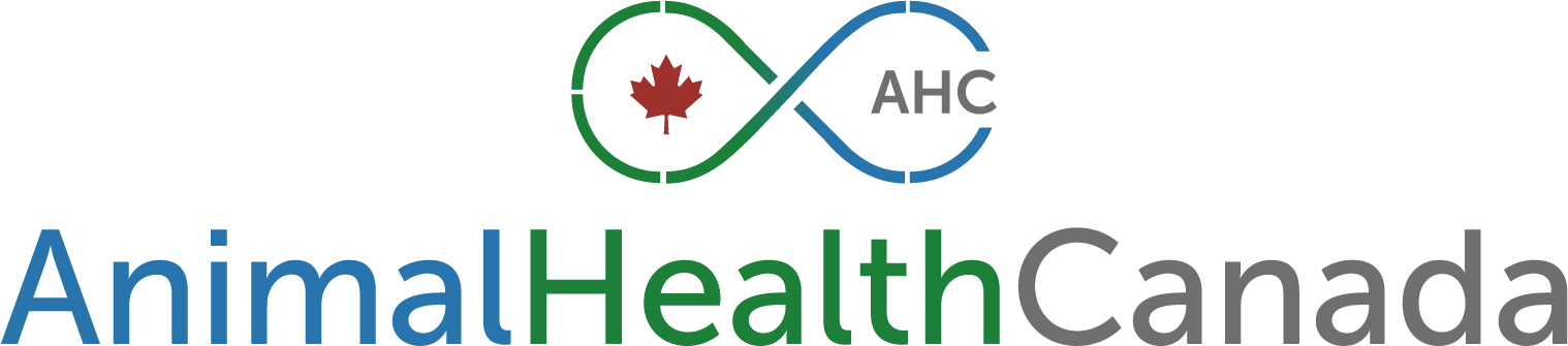 Animal Health Canada logo with stylized maple leaf and text.
