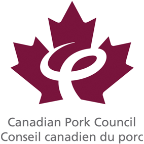 Canadian Pork Council (CPC) / Conseil canadien du porc logo with a maroon maple leaf.